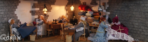 Nicholas Nickleby, Sober naaiatelier (werkt Kate zus Nicholas) , Poppen Dickensfestijn