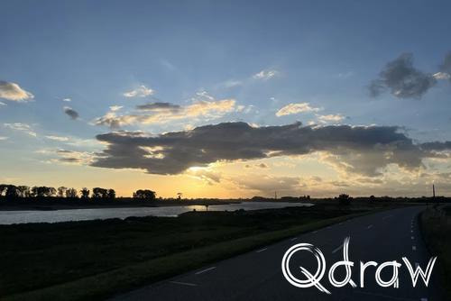 Via15: Langs de bouwput van de nieuwe A15 (2026), Waaldijk Kommerdijk, Wolken, zonsondergang, Waaldijk Kommerdijk, Via15