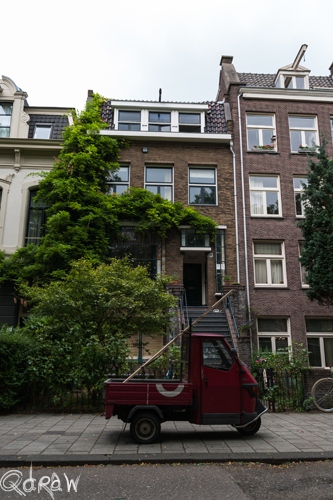 Amsterdam Centrum (2013), driewieler, auto, groen, pand, amsterdam