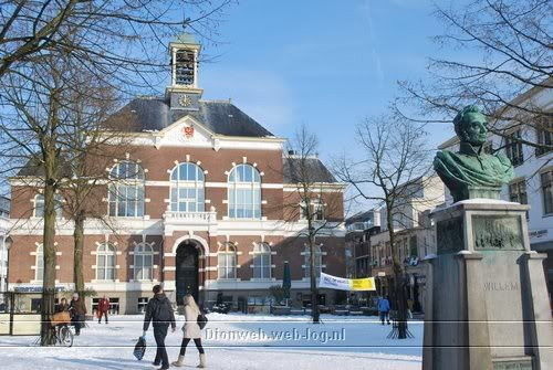 Van Apeldoorn centrum tot Twello centrum in de sneeuw.