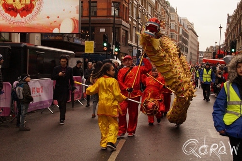 Chinees Nieuwjaar Londen (2017) ; Grand parade, Chinese New Year, London, Dragon | foto 4