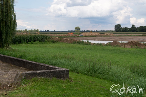 Ruimte voor de Rivieren Voorsterklei 2014 ; Zand, Maïs, Voorsterklei 17, Heetcole, Gelderse T-boerderij, Hoendernesterbeek, Ruimte voor de Rivieren, IJsseldelta, IJssel | foto 1