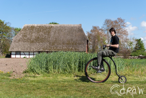 Vakantie Blankenhagen (Duitsland) mei 2014 dion, fietsen, hoge fiets, graan, vakwerk huis | foto 22