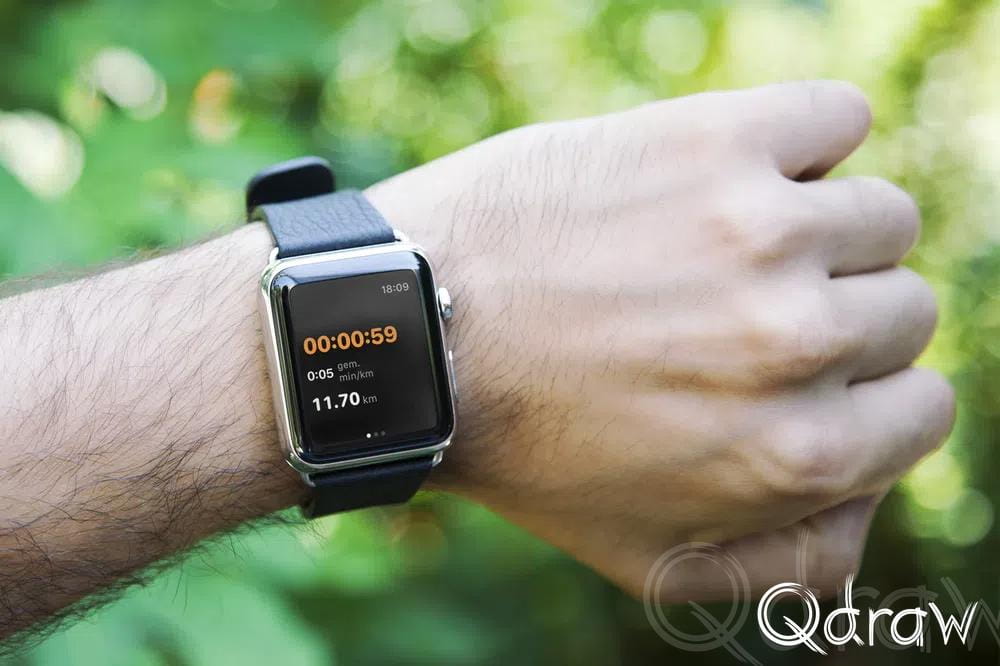TrailTrackr auf der Apple Watch: Tracking-Bildschirm mit Statistiken