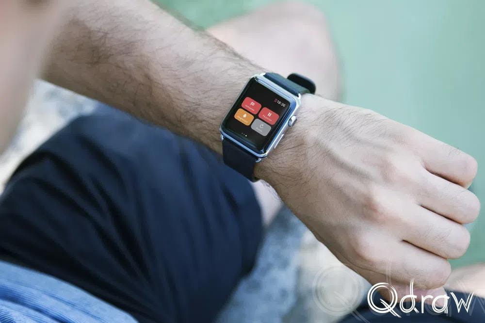 TrailTrackr auf der Apple Watch: Bildschirm zur Steuerung der Aufnahme